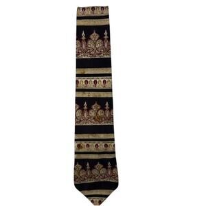 Men's Henry Grethel Bkack‎ Red Tan Neck Tie